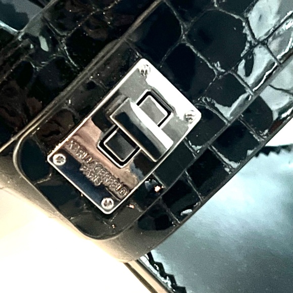 NWOB! KARL LAGERFELD PARIS Jaylynn Croco Leather Block Heel Sandals - BRAND NEW! - Picture 6 of 12